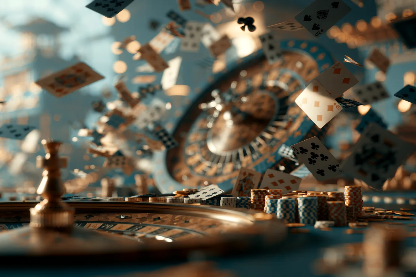 Ruleta y cartas de casino