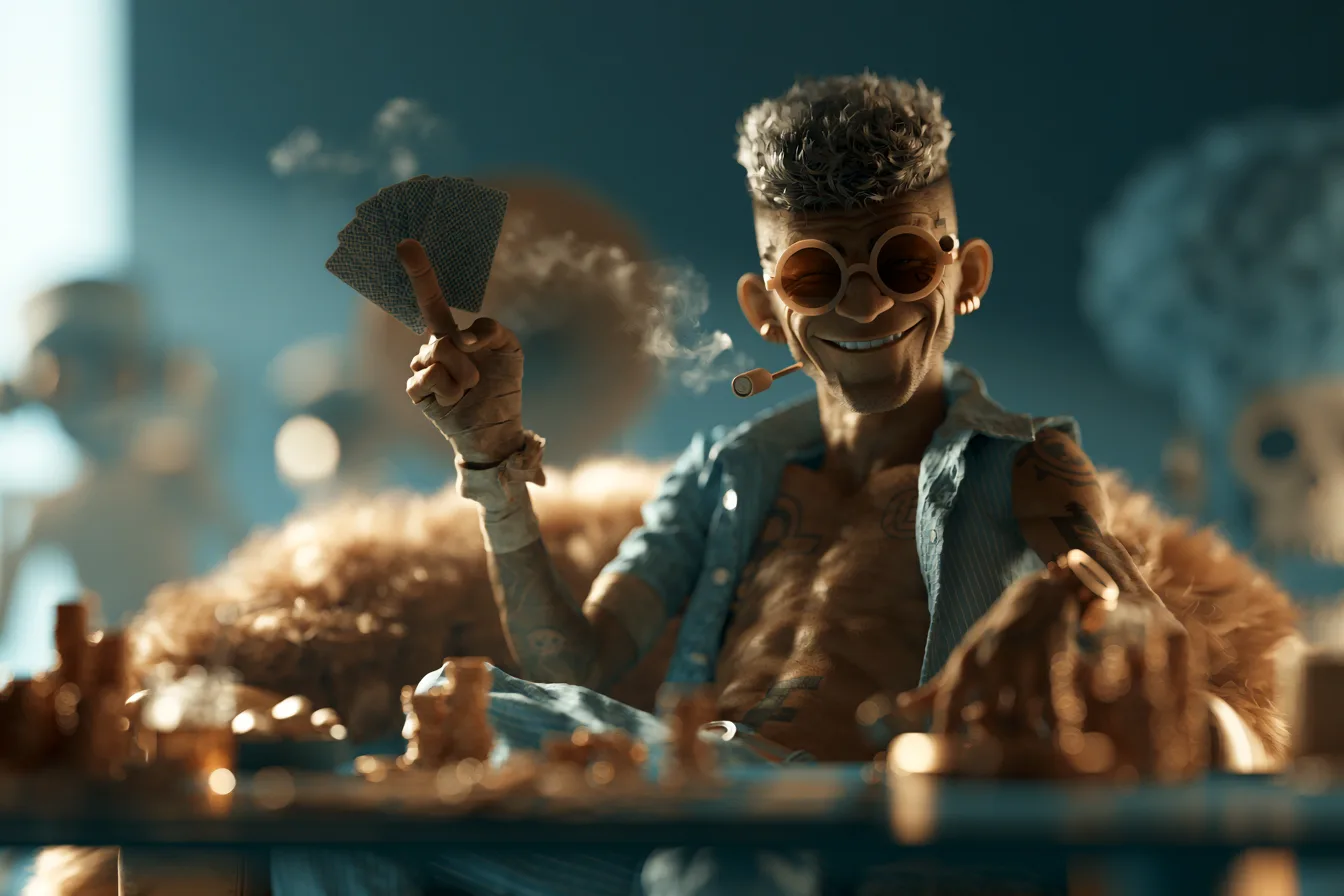 Personaje temático con cartas